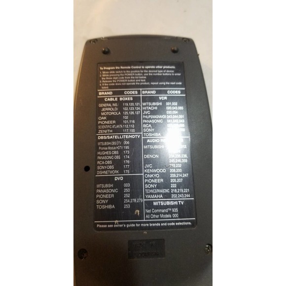 Mitsubishi Universal Remote Control Cable DBS DTV TV VCR DVD Audio Works - Picture 3 of 6